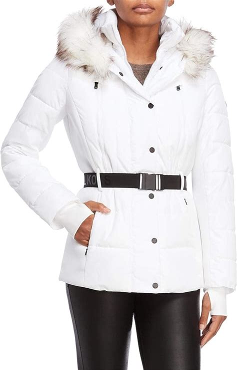 michael kors winterjacke weiß|michael kors puffer coat.